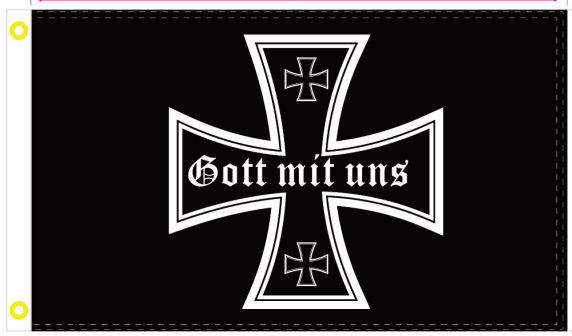 Gott Mit Uns Iron Cross 3'X5' Flag Rough Tex® 100D
