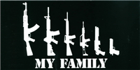 MY FAMILY GUNS 2ND AMENDMENT Bumper Sticker sold by the pack of 50