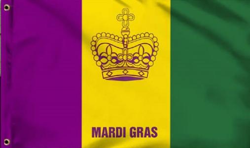 Mardi Gras Crown 3'x5' Flag ROUGH TEX® 68D Nylon