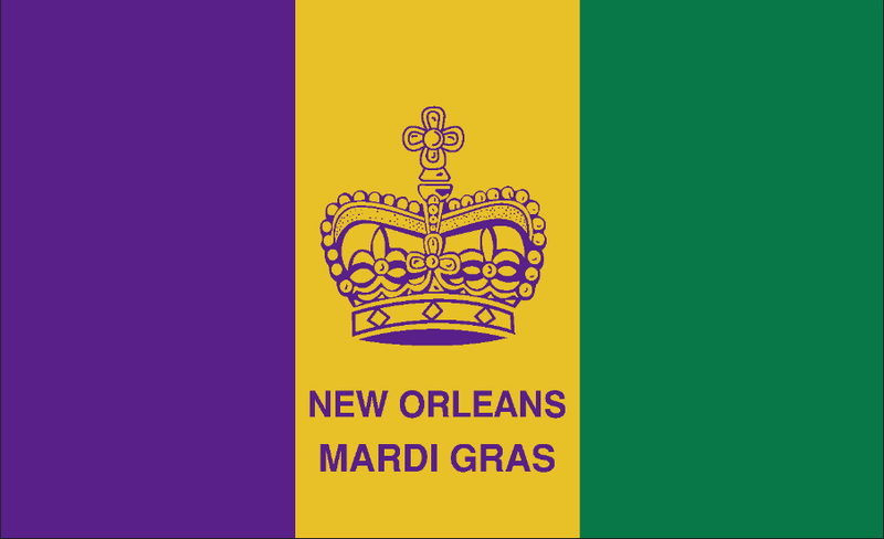 Mardi Gras New Orleans Crown 3'X5' Flag Rough Tex® 100D