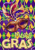 Mardi Gras II 28"X40" Flag With Sleeve Rough Tex® 100D