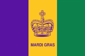 Mardi Gras 3'X5' Flag ROUGH TEX® 100D Crown