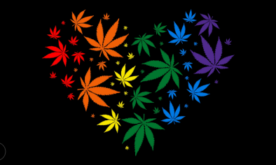 Marijuana Rainbow Heart 3'x5' Flag ROUGH TEX® 68D Nylon