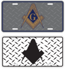 Masonic Silver Diamond Embossed License Plate