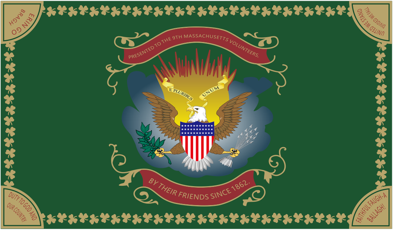 9th Massachusetts Volunteer Infantry 3'X5' Flag Rough Tex® 100D Irish