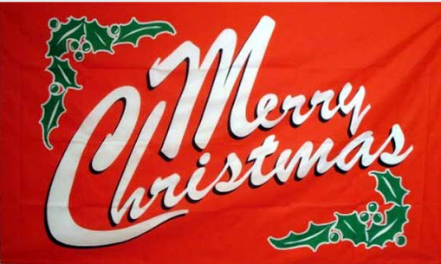 Red Merry Christmas 3'X5' Double Sided Flag ROUGH TEX® 100D