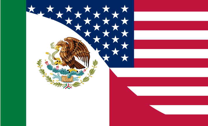 Mexico USA 3'x5' Flag ROUGH TEX® 68D Nylon