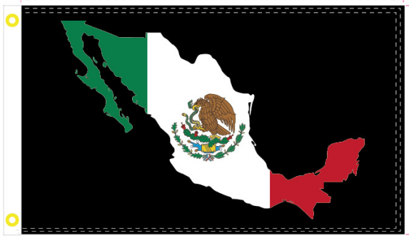 Mexico Map Blackout 3'X5' Flag Rough Tex® 100D