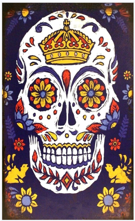 Mexican Sugar Skull Banner Flag 5'x3' Rough Tex ®100D