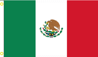 Mexico 2'x3' Flag ROUGH TEX® 100D