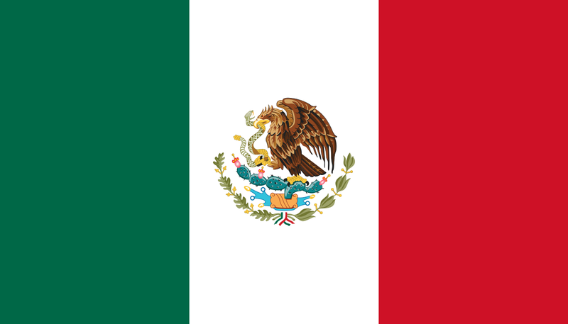 Mexico 12"x18" Flag With Grommets ROUGH TEX® 100D