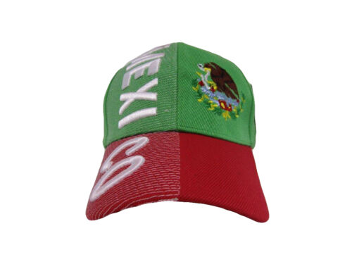 Mexico Green and Red Embroidered Cap