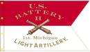 1st Michigan Light Artillery 1861 US Battery 3'X5' Flag Rough Tex® 100D with Sleeve and Grommets