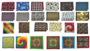 Collection One Assorted Fashion Bandana Head Wrap In Various Patterns And Designs 100% Cotton 22"X22"