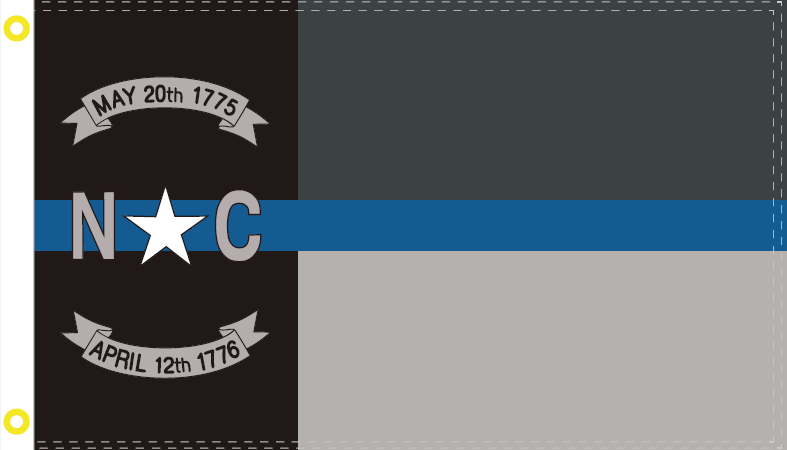 NC Memorial Blue Line 3'X5' Flag Rough Tex® 100D