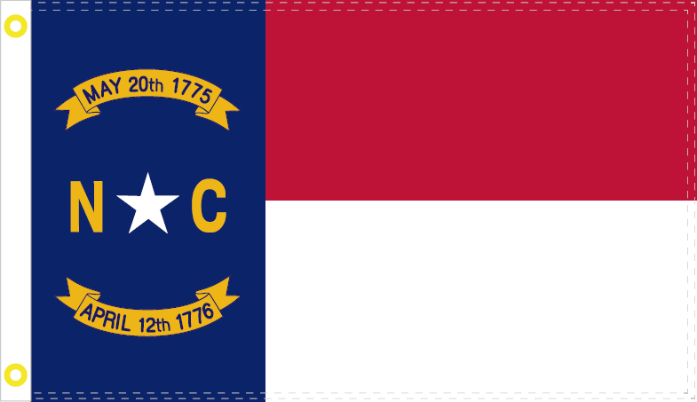 NORTH CAROLINA NC OFFICIAL FLAG 3X5