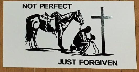NOT PERFECT COWBOY HORSEBACK OFFICIAL BUMPER STICKER PACK OF 50 BUMPER STICKERS MADE IN USA WHOLESALE BY THE PACK OF 50!