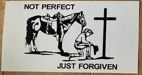 NOT PERFECT COWGIRL HORSEBACK OFFICIAL BUMPER STICKER PACK OF 50 BUMPER STICKERS MADE IN USA WHOLESALE BY THE PACK OF 50!