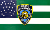 NYPD Shield 3'X5' Flag ROUGH TEX® 100D NEW YORK POLICE SHIELD OFFICIAL