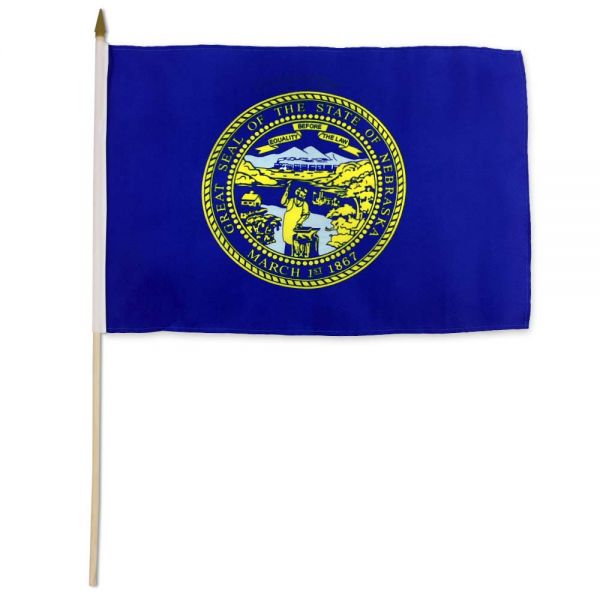 Nebraska Stick Flags - 12''x18'' Rough Tex ®68D