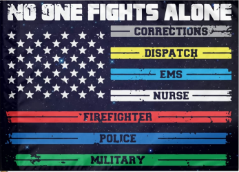No One Fights Alone US Memorial 3'X5' Flag ROUGH TEX® 100D