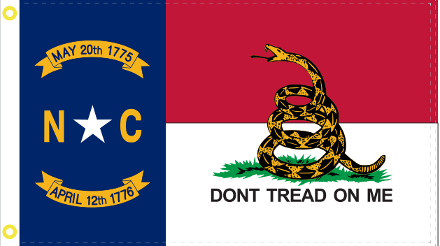 North Carolina (Gadsden) 2'x3' Flag ROUGH TEX® 68D