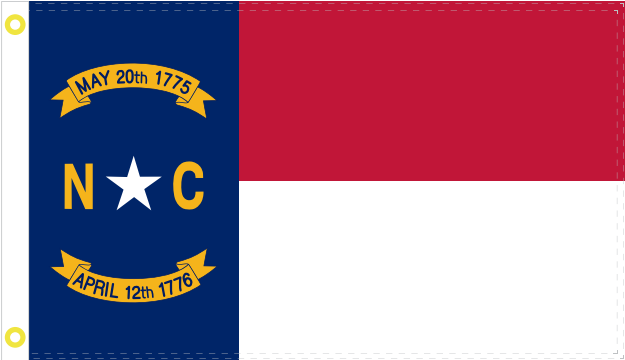 North Carolina 3'x5' Flag ROUGH TEX® 68D Nylon