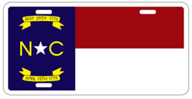 North Carolina Embossed License Plate