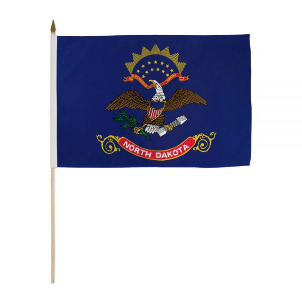 North Dakota Stick Flags - 12''x18'' Rough Tex ®68D
