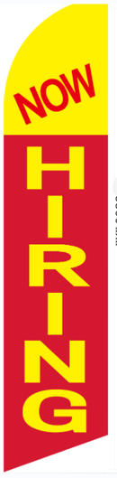 Now Hiring Red 11.5'x2.5' Feet Swooper Flag Rough Tex® Knit Feather