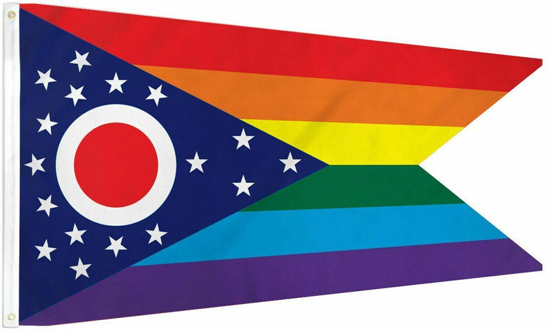 OHIO PRIDE 100D Rainbow 3'X5' Flag Rough Tex®
