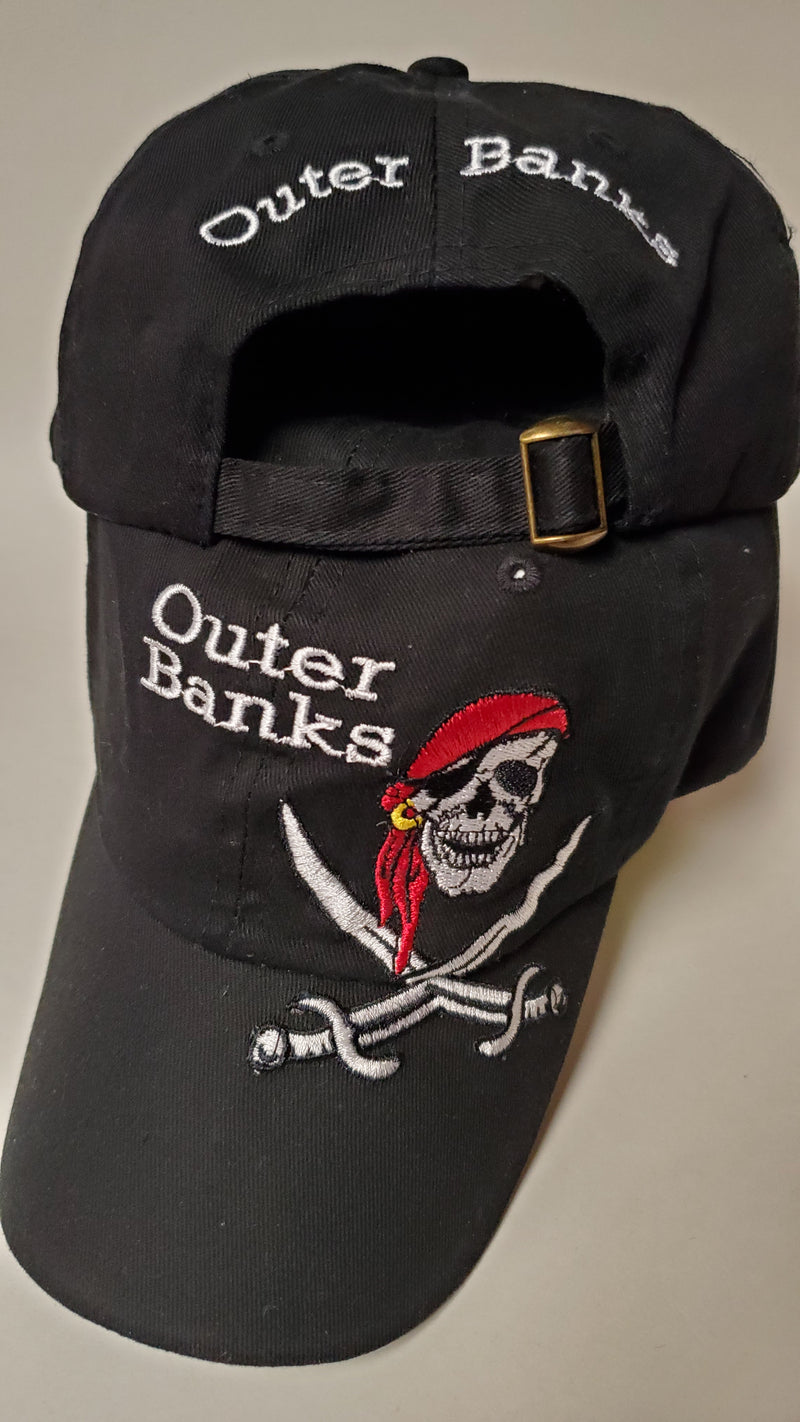Outer Banks Pirate Black Embroidered Cap