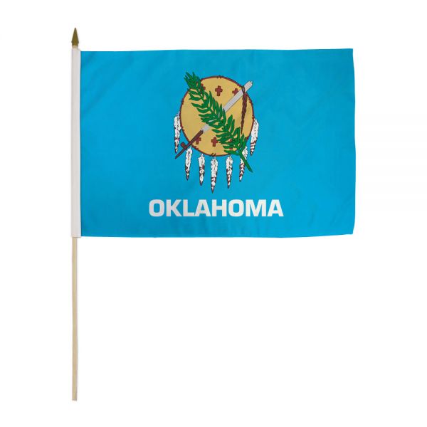 Oklahoma Stick Flags - 12''x18'' Rough Tex ®68D