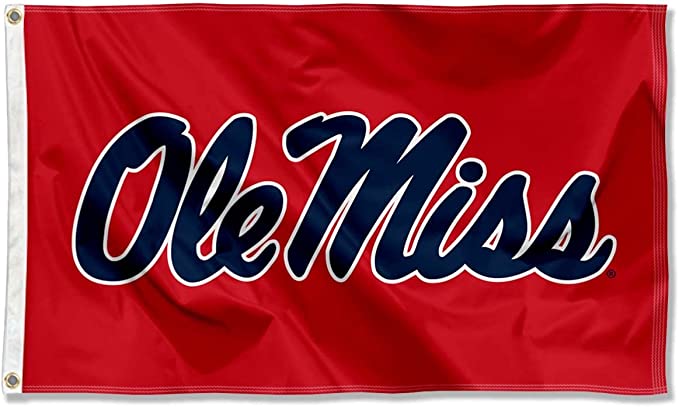 University of Mississippi Ole Miss Red 3'x5' Officially Licensed Premium Heavy Duty Polyester Flag