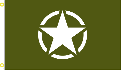Olive American Invasion Star 3'X5' Flag ROUGH TEX® 100D