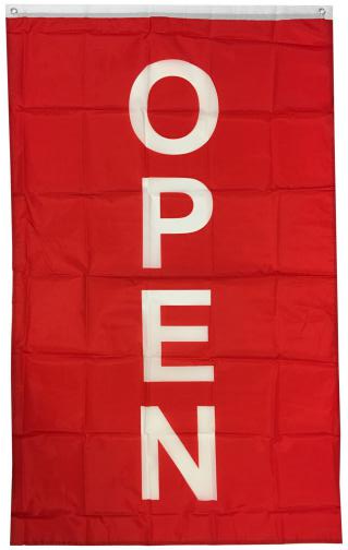 Vertical Open 3'X5' Double Sided Flag With Sleeve, Grommets And Tabs ROUGH TEX® 100D