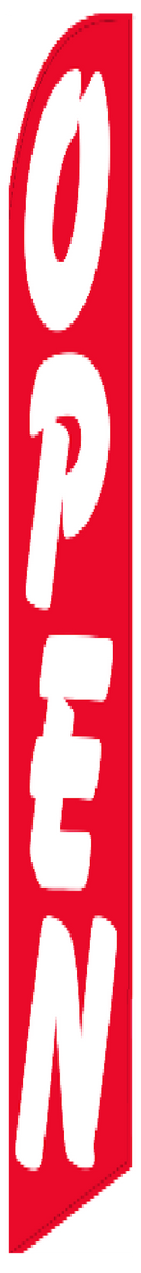 Red Open 11'x2.5' Knit Nylon Swooper  Flag ROUGH TEX® 100D