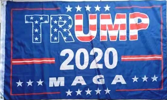 3'X5' 100D Trump 2020 MAGA Blue USA Flag