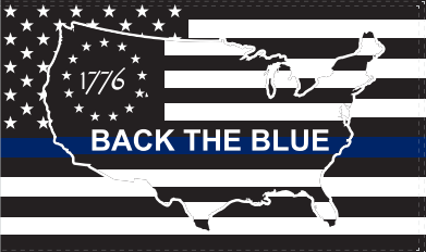 US Police Betsy Ross 1776 3'X5' Flag Rough Tex® 100D Thin Blue Line Back the Blue