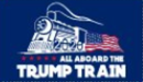 3'X5' 100D  ALL ABOARD TRUMP TRAIN BLUE FLAG