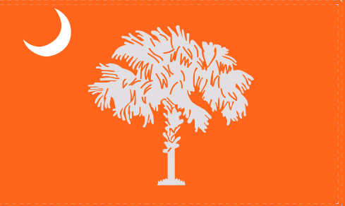 3'X5' 100D  ORANGE&WHITE SC FLAG