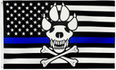 3'X5' 100D Police Memorial K9 Skull & Paw Flag
