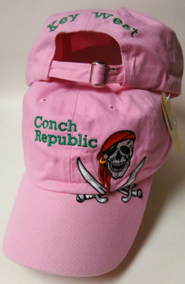Conch Republic Key West Pirate Pink Embroidered Cap