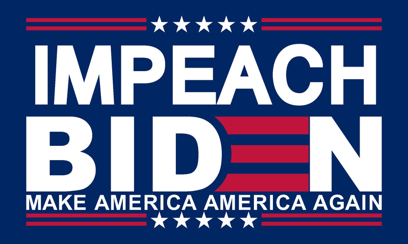 Impeach Biden Make America America Again Blue 3x5 Rough Tex flag Trump