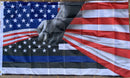 3'x5' ROUGH TEX 68D NYLON US POLICE HERITAGE FLAG Thin Blue Line