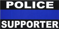 POLICE SUPPORTER BLUE LINE Bumper Sticker sold by the pack of 50