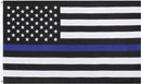 US MEMORIAL POLICE THIN BLUE LINE BLACK AND WHITE AMERICAN FLAG 2.5X4 2-PLY POLYESTER