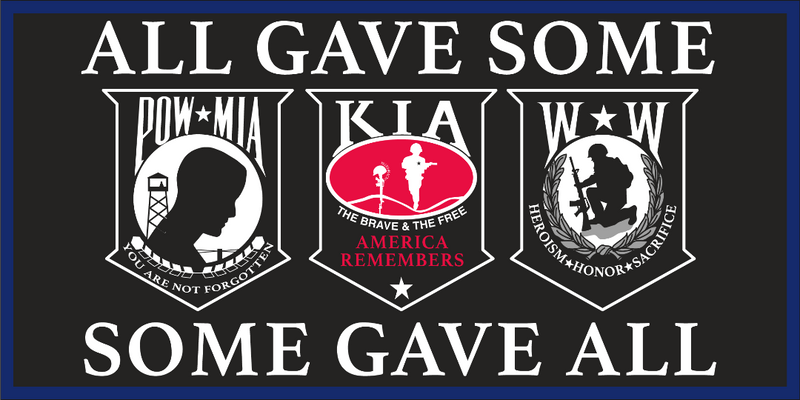 POW KIA WOUNDED WARRIOR USA American Made Bumper Stickers Wholesale Pack of 50 (3.75"x7.5") All Gave Some Gave All