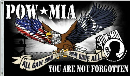 POW MIA You Are Not Forgotten USA Eagle 3'x5' Flag ROUGH TEX® 68D Nylon