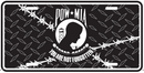 POW MIA You Are Not Forgotten Barbed Wire Embossed American Aluminum Military License Plate Car Tag Diamond Cut